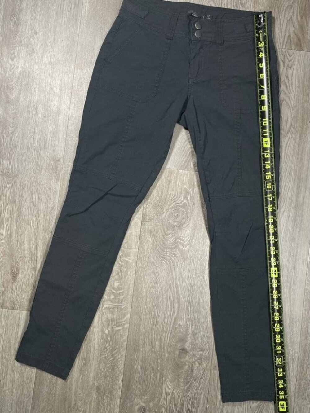 Prana Essex Outdoor Hiking Black Snap Closure Pants - Women Size 2 - Picture 11 of 13